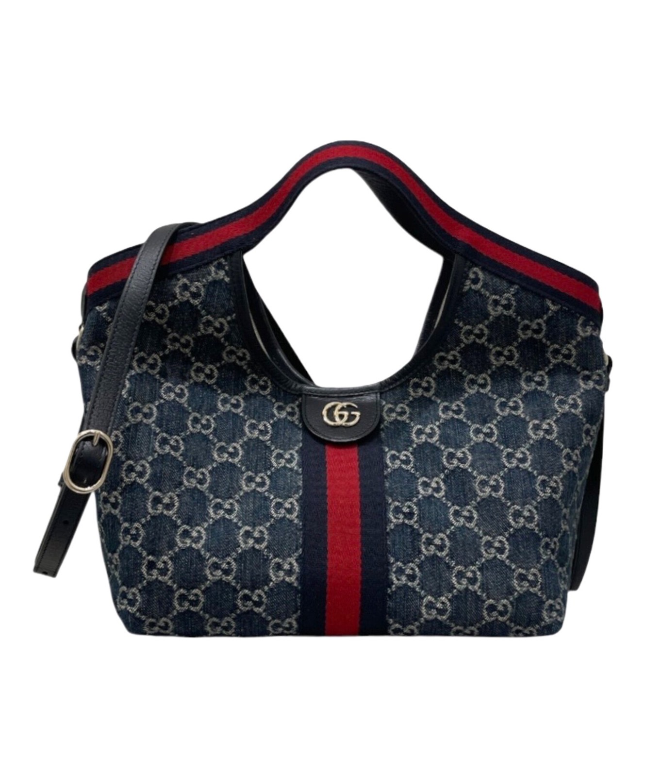 Gucci 2-Way 860845 Denim Indigo Shoulder Bag #TFB13107