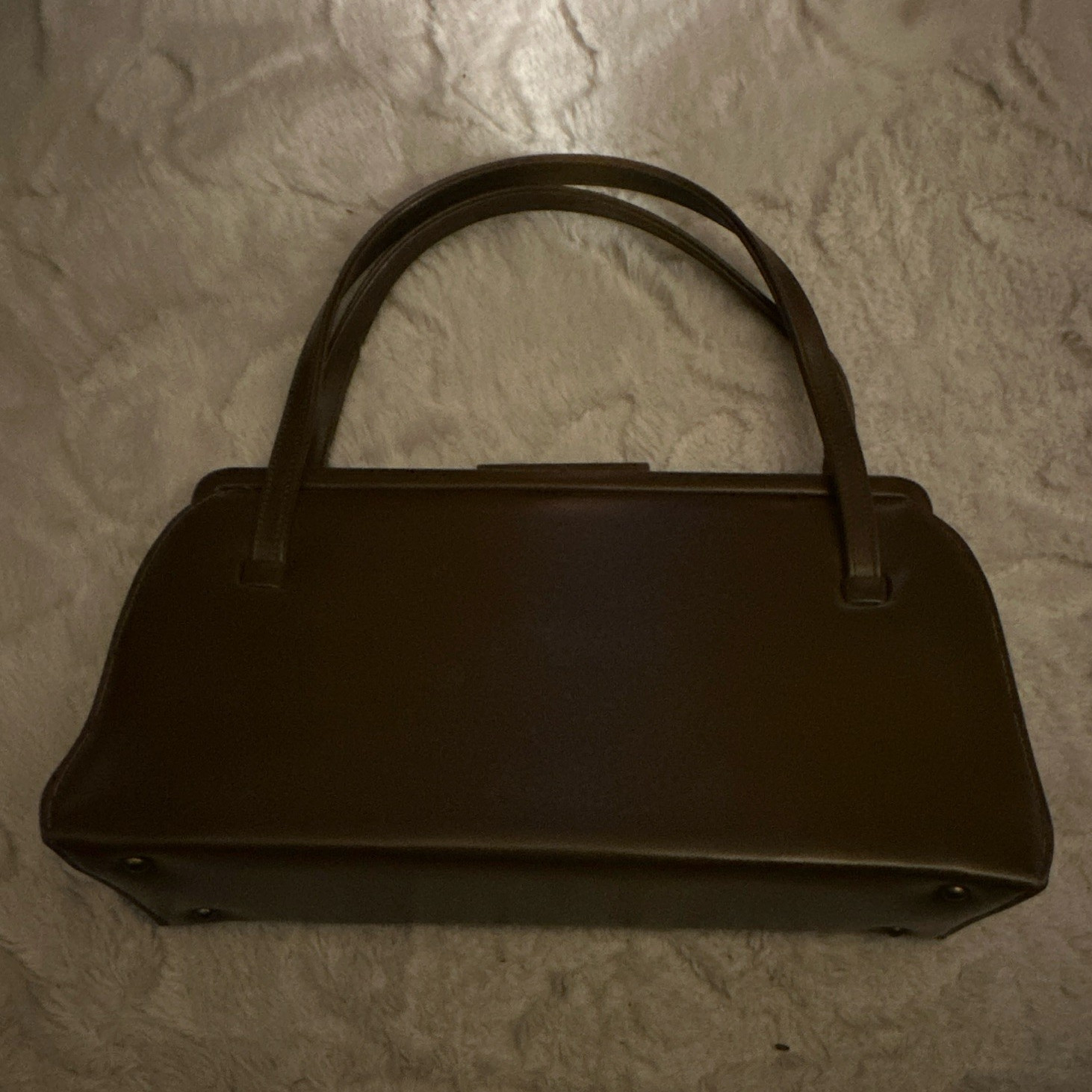 Theodore Women’s Brown Medium Top Handle Bag Matte Solid Rectangle Strap Accent