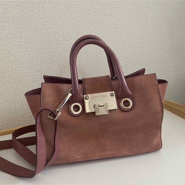 JIMMY CHOO handbag 2way shoulder bag pink leather Versatile 18×23×10.5cm