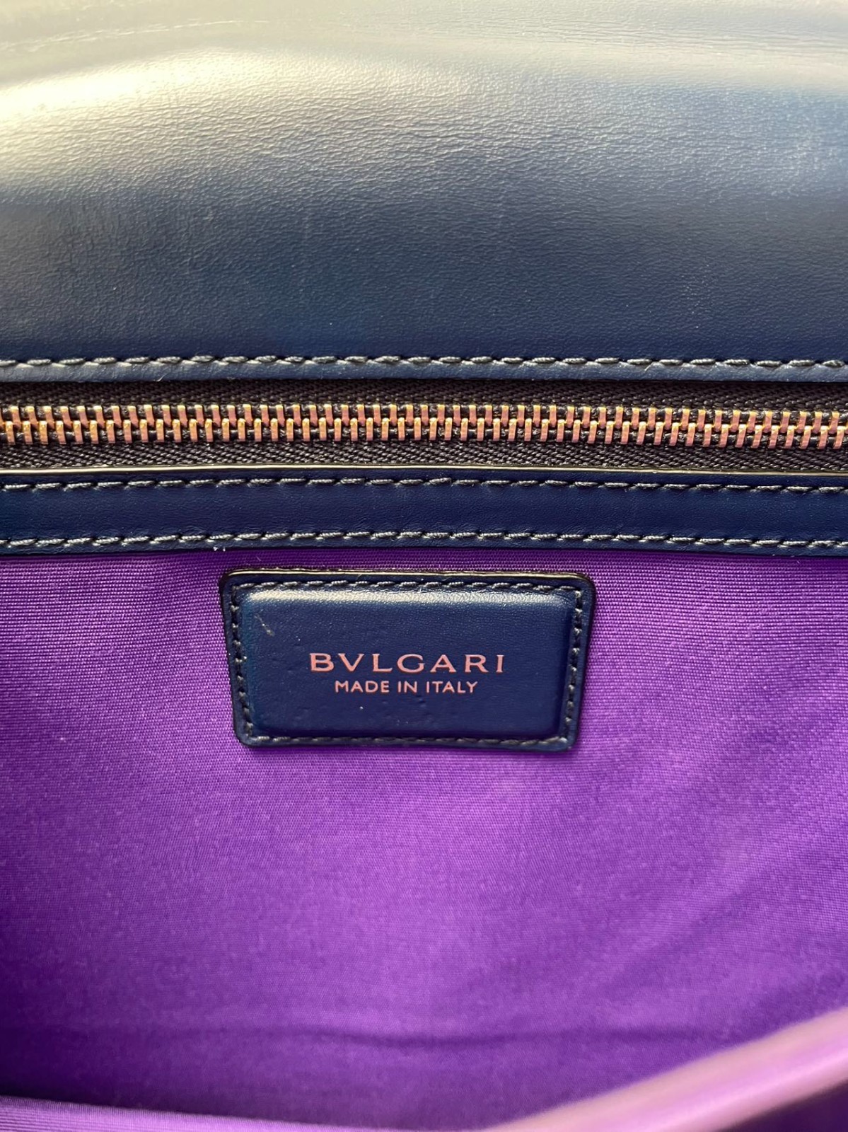 BVLGARI Serpenti Forever Organ Medium 26cm Blue Calfskin P206233570