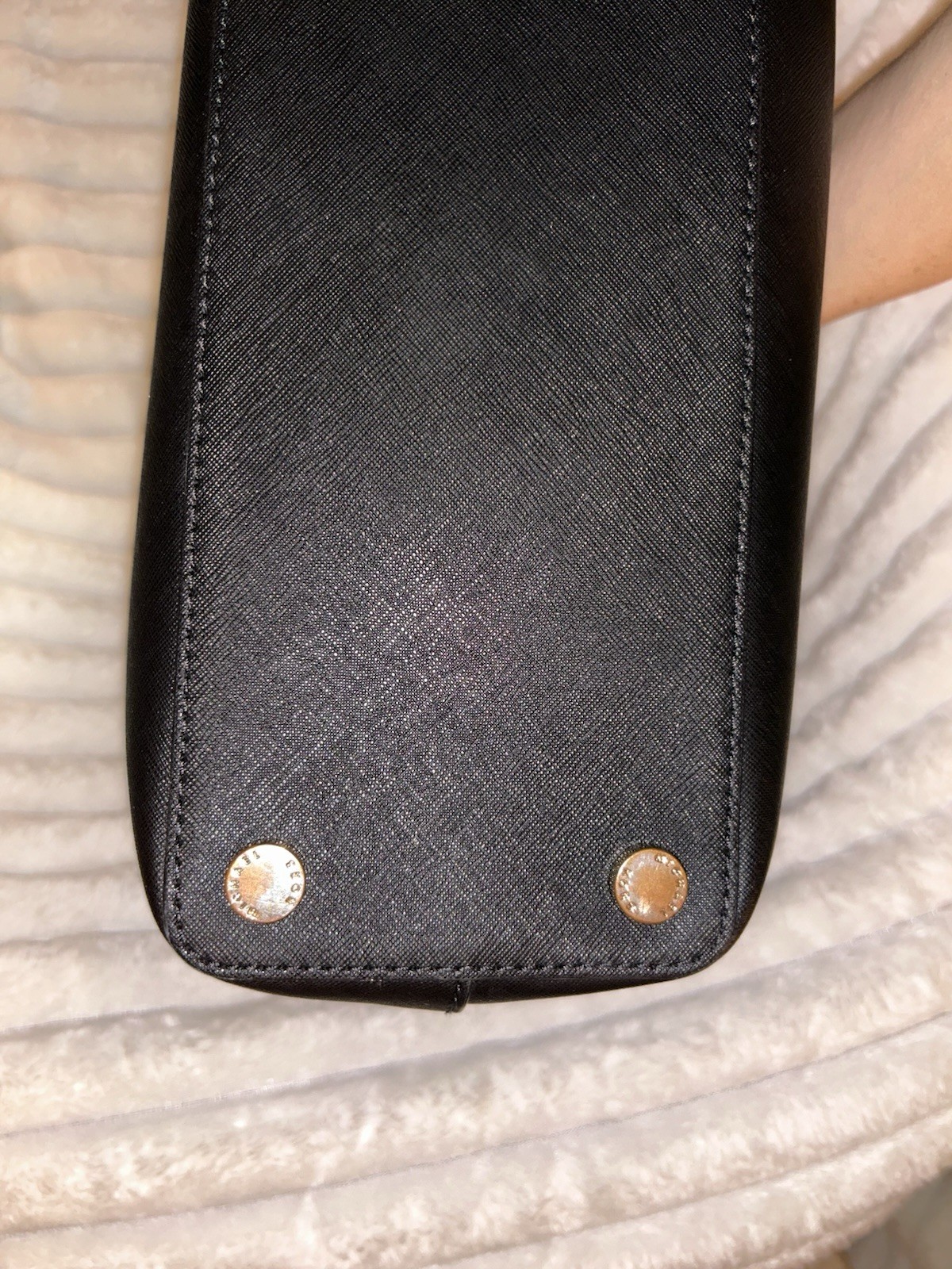 Michael Kors Savannah Large Satchel Black Saffiano Leather Gold Crossbody Strap