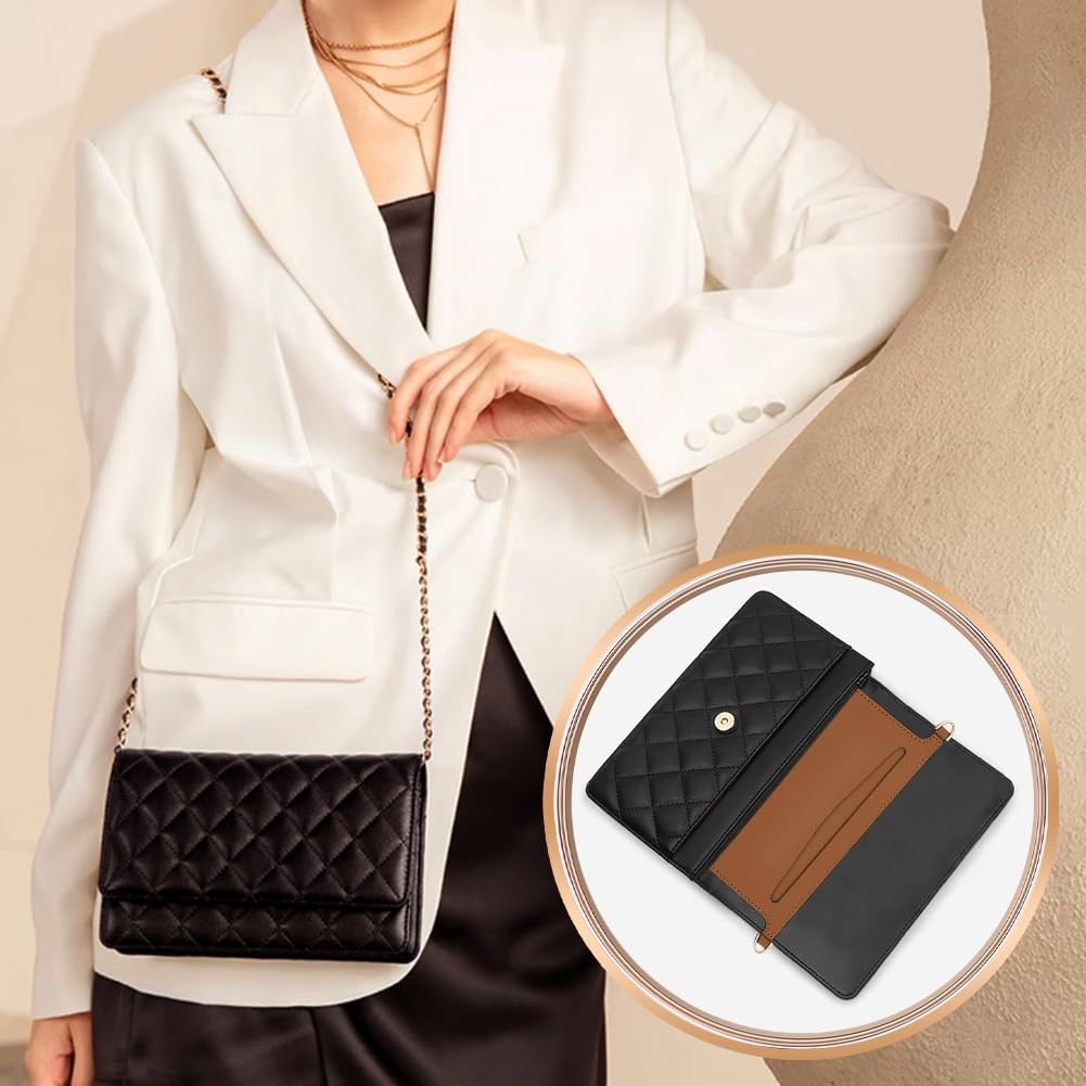 PU Leather Microfibre Purse Insert Organizer Conversion, 3.14x 6.5 Inch Fiber…