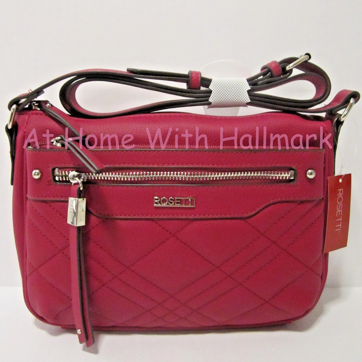 Rosetti Cranberry Shai Mini Pebbled Faux Leather Crossbody Bag NWT