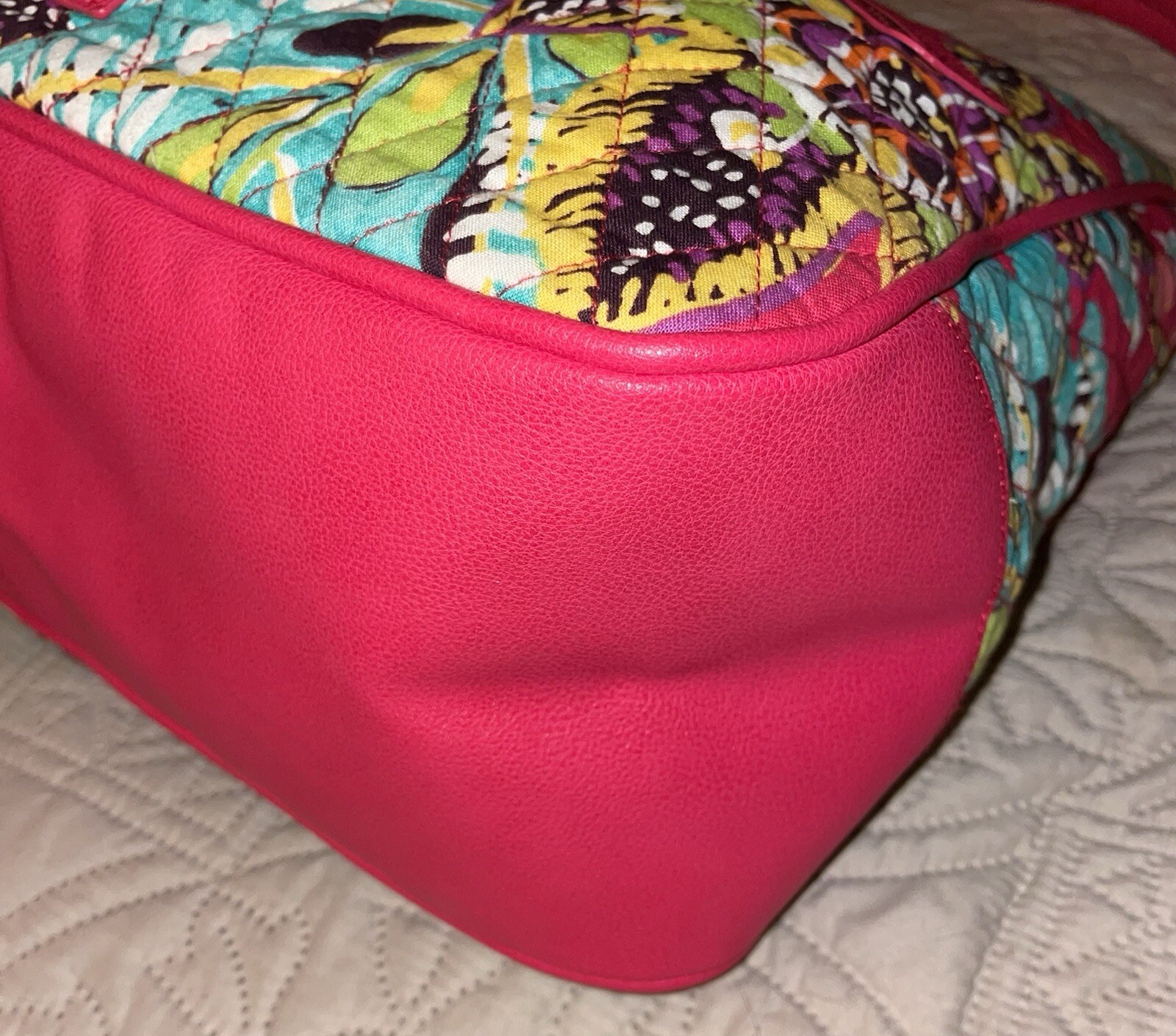 Vera Bradley Shoulder Bag Vivian Hobo Rumba Coral Pink Blue Red Orange Plum Sz L