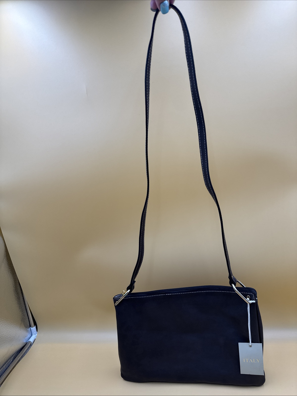 NWT! A. Bellucci Brown Genuine Italian Leather Crossbody W/ Imperfection See Pic