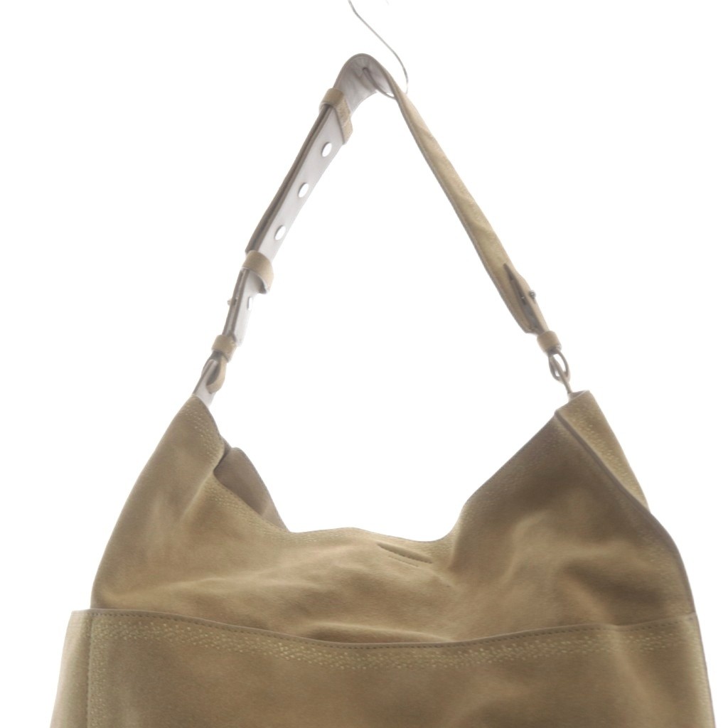 ALLSAINTS Suede Shoulder Bag Beige AB Vintage Leather 22.4in Strap