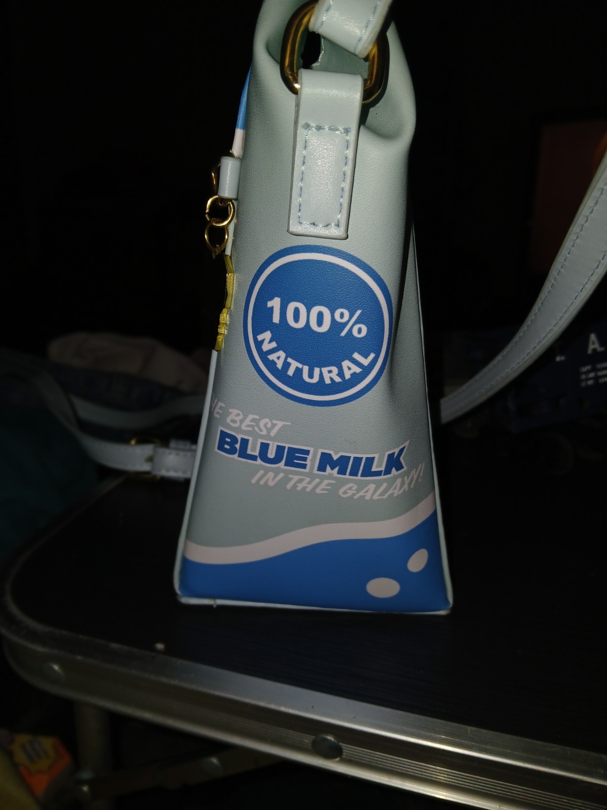 Star Wars Blue Milk carton figural crossbody bag designed by Bioworld, featuring