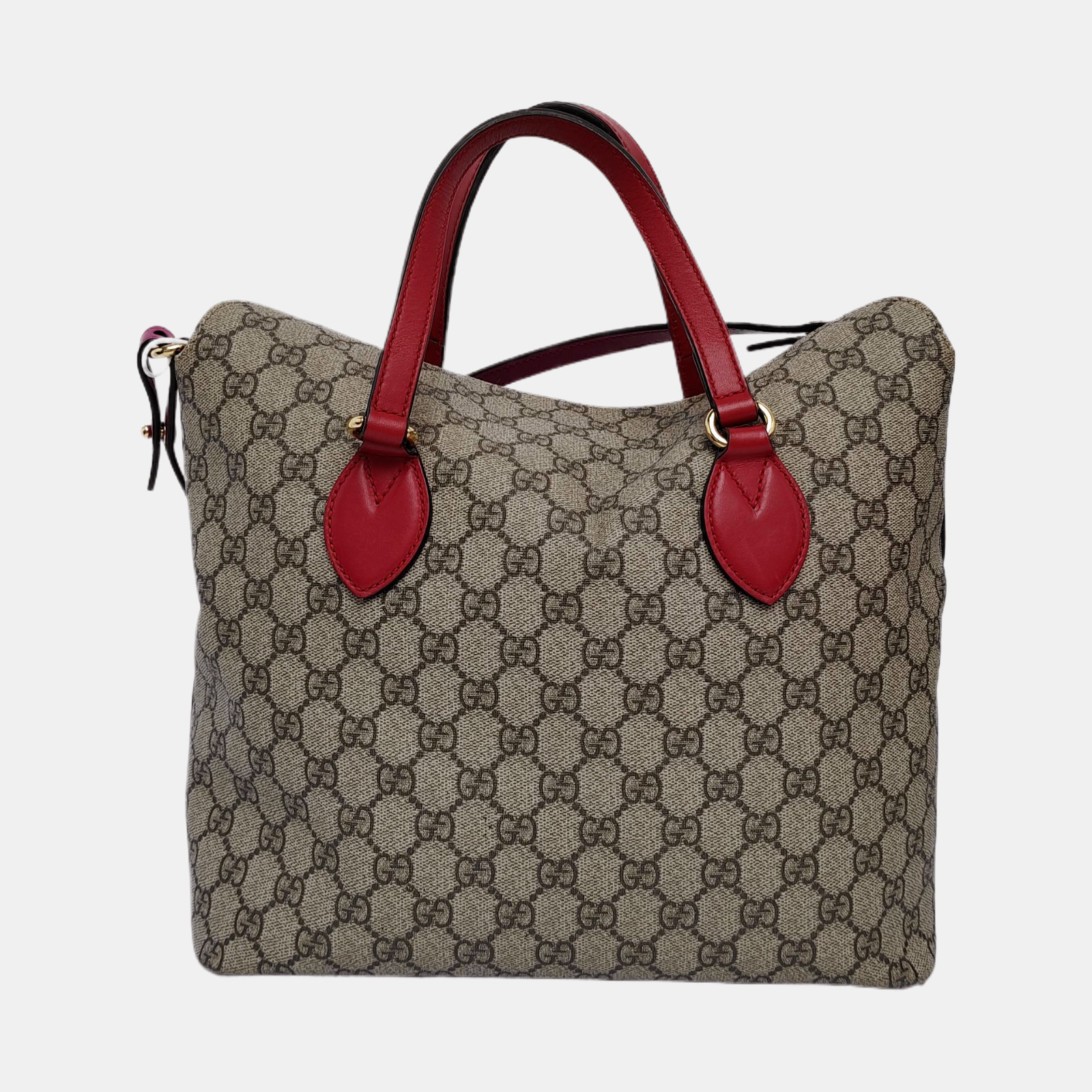 Auth GUCCI GG Bree Coated Canvas Leather Trim 3Way Small Tote Shoulder Crossbody
