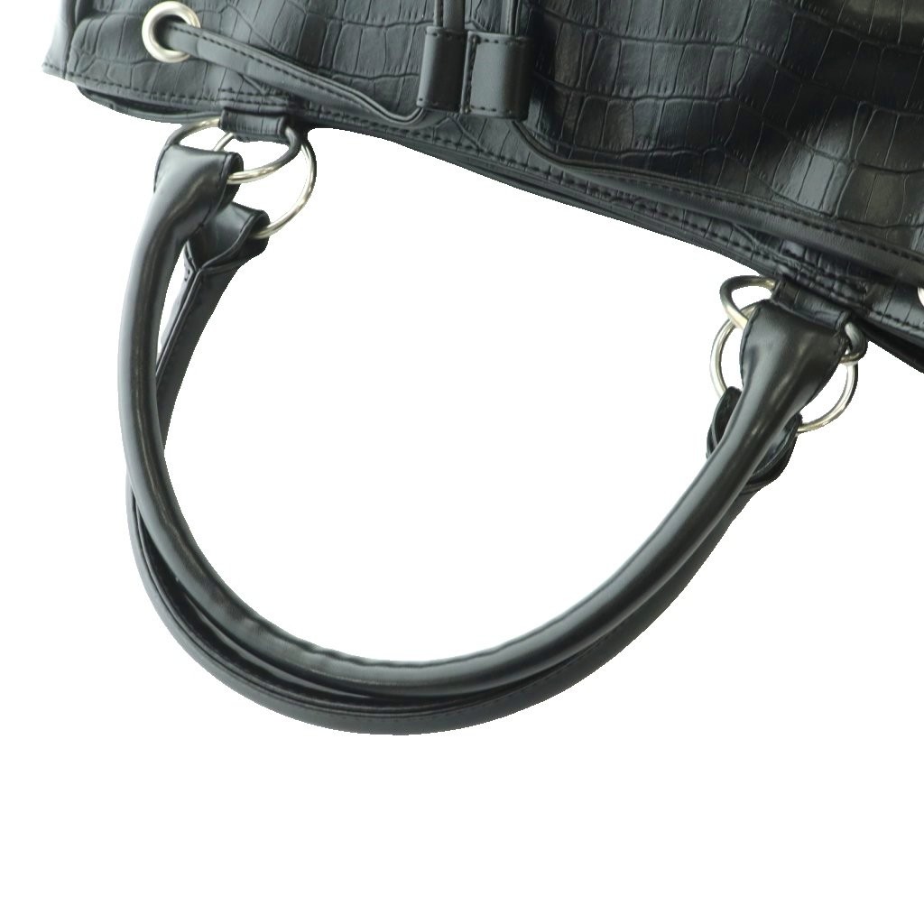Castelbajac Leather Embossed Black Handbag Women