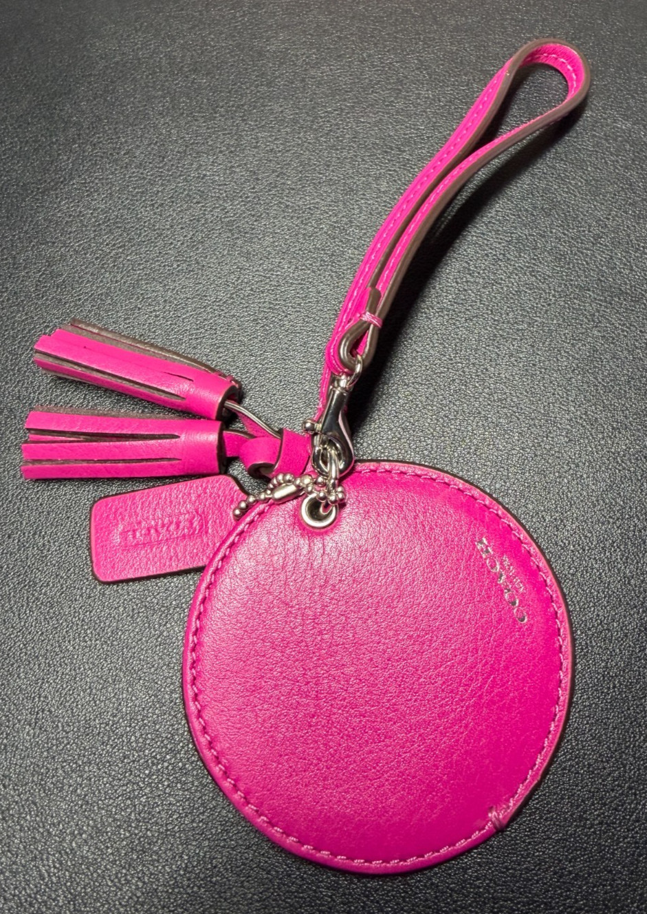 Coach New York Hot Pink Mirror Bag Charm (Lot 2097)