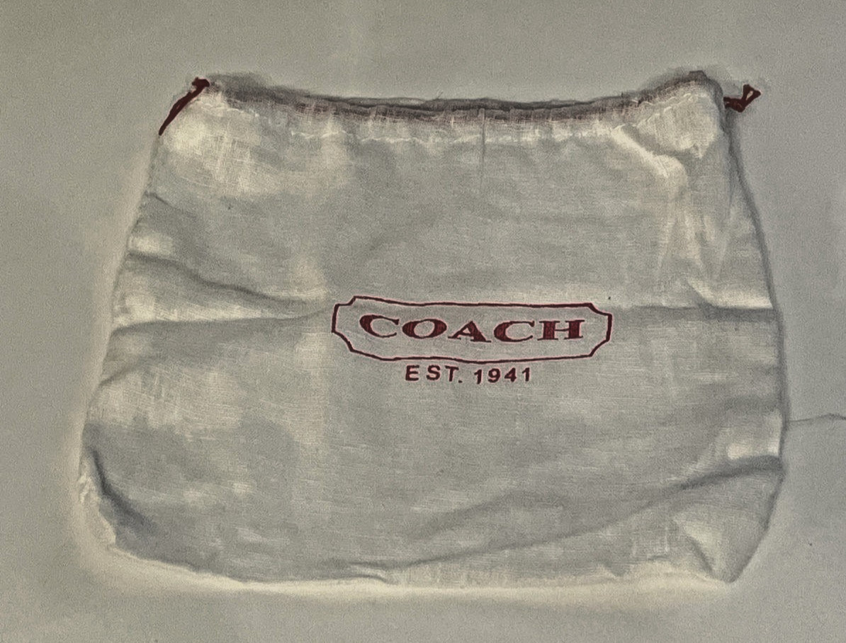 Vintage COACH Small Sheer Fabric Drawstring Bag 7×7 Cotton Muslin