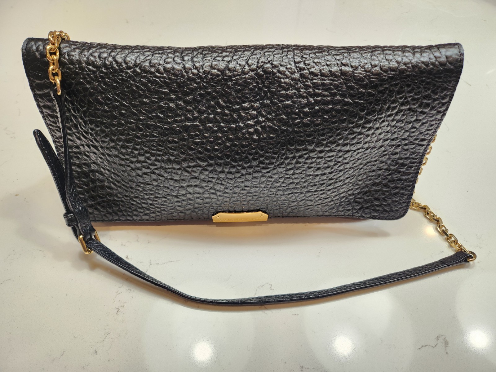 Burberry Mildenhall Black Grained Leather Chain Shoulder Bag