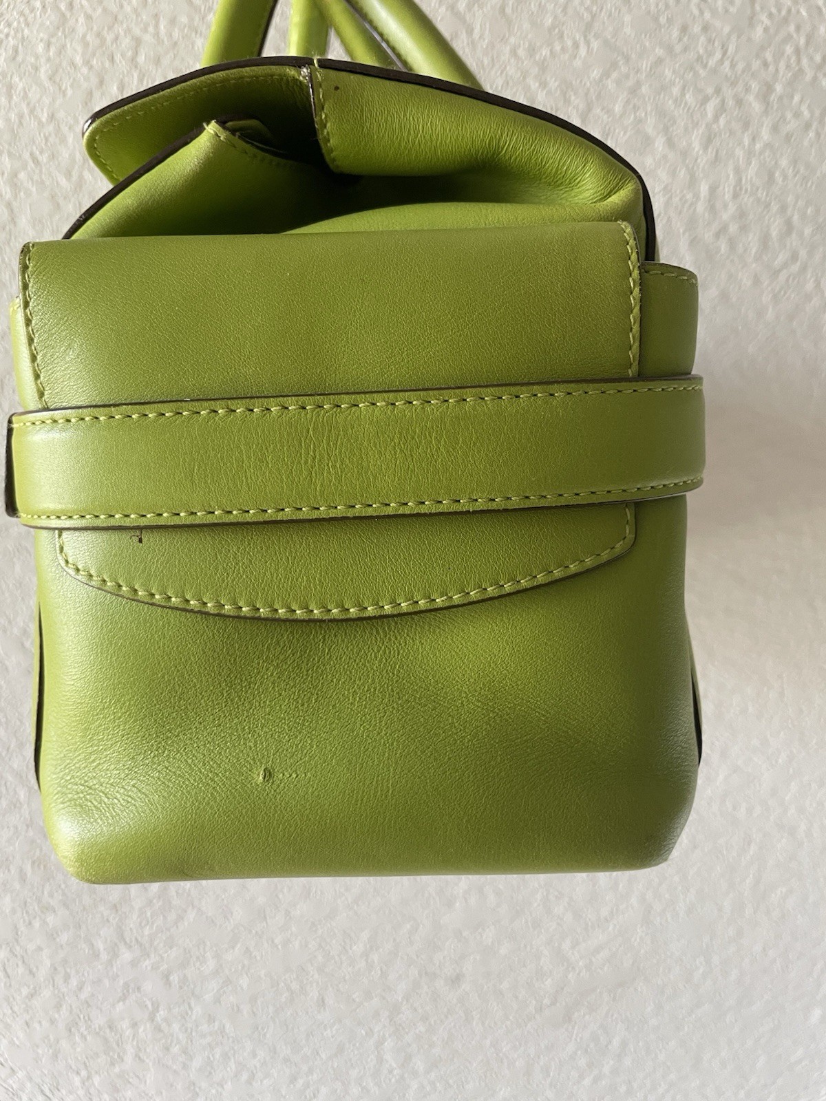 Salvatore Ferragamo Gancini Leather Handbag Green Authentic