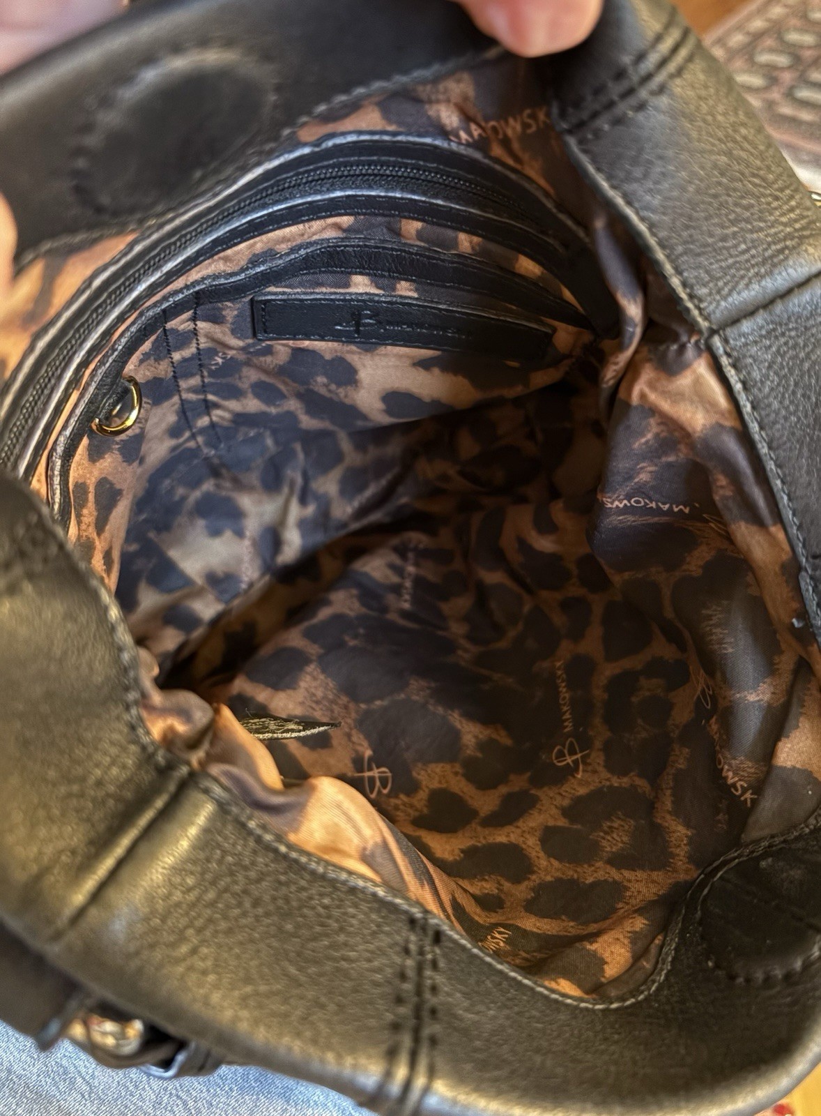 Vintage B.MAKOWSKY Leather Crossbody Bag! 9.5inx10.5in Black & Leopard So Soft!!