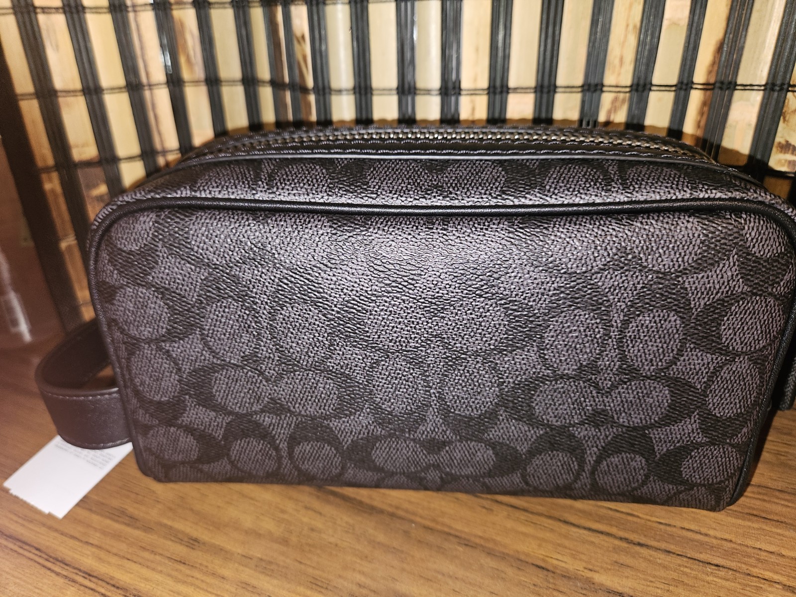 Coach Small Travel Kit In Signature Canvas Charcoal/Black NWT RETAIL:$178
