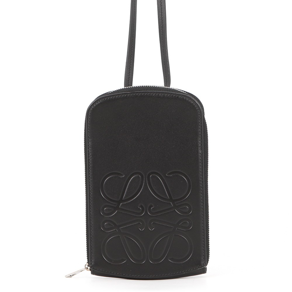 LOEWE Anagram Multifunctional Case Shoulder Bag Smooth Calf Leather Black C5…