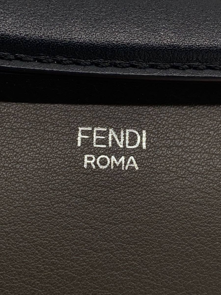 FENDI Shoulder Bag Leather GRY Gray Plain 8BL146 5QJ F03BL