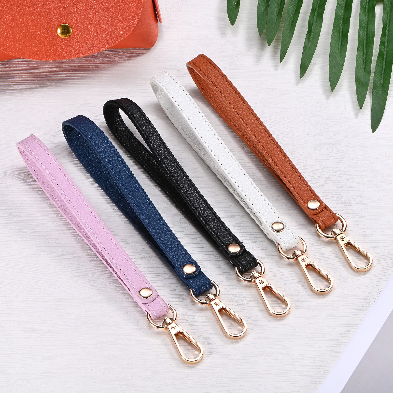 Wristlet Strap [1PCS] – PU Leather Hand Strap – [Black-Gold-8.27In]