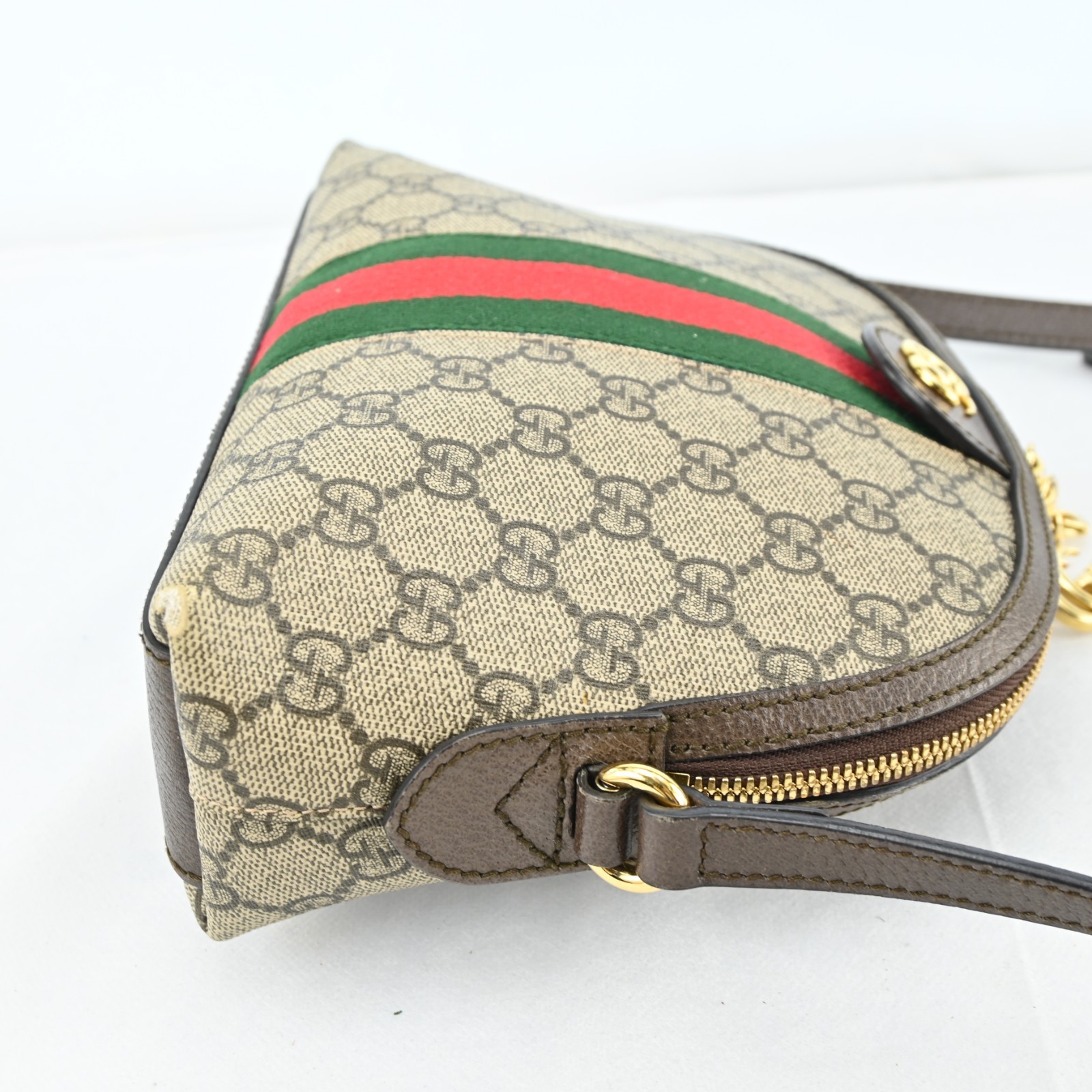 GUCCI Ophidia Sherry Line GG Shoulder Bag PVC Canvas BrownN2882YOS805