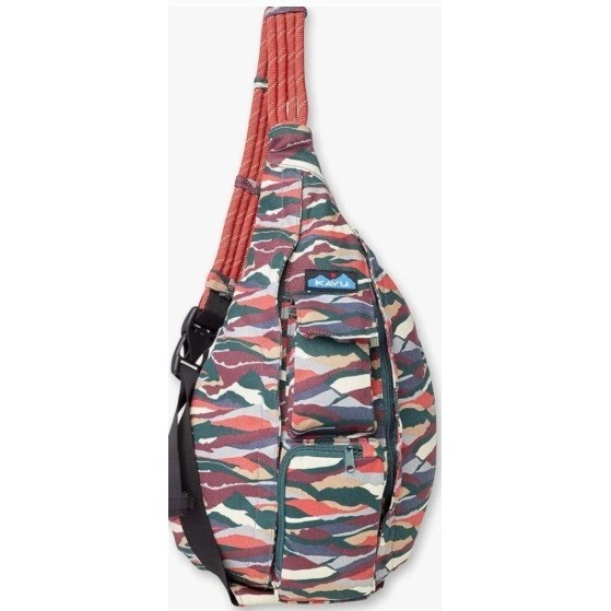 Kavu Rope Bag Sling Pack Canvas Discontinued Color: Rolling Hills (Multicolor)