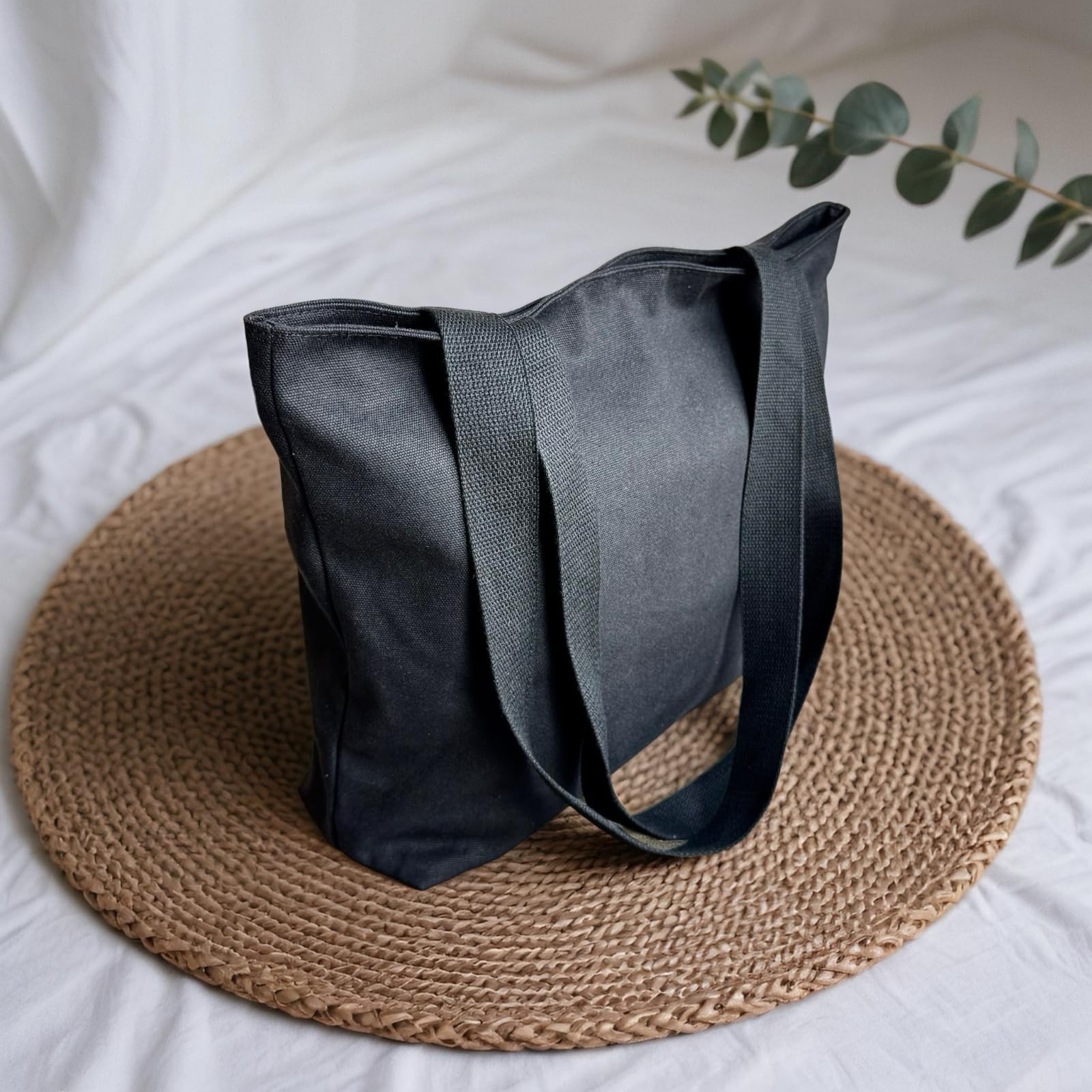 16OZ 100% Cotton Durable Large Multi Purpose Canvas Zipper Closure Lined Reus…