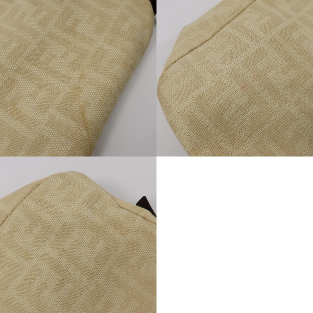 FENDI SHW Zucca Double Flap Mamma Shoulder Bag 2321 Canvas/Calfskin Beige