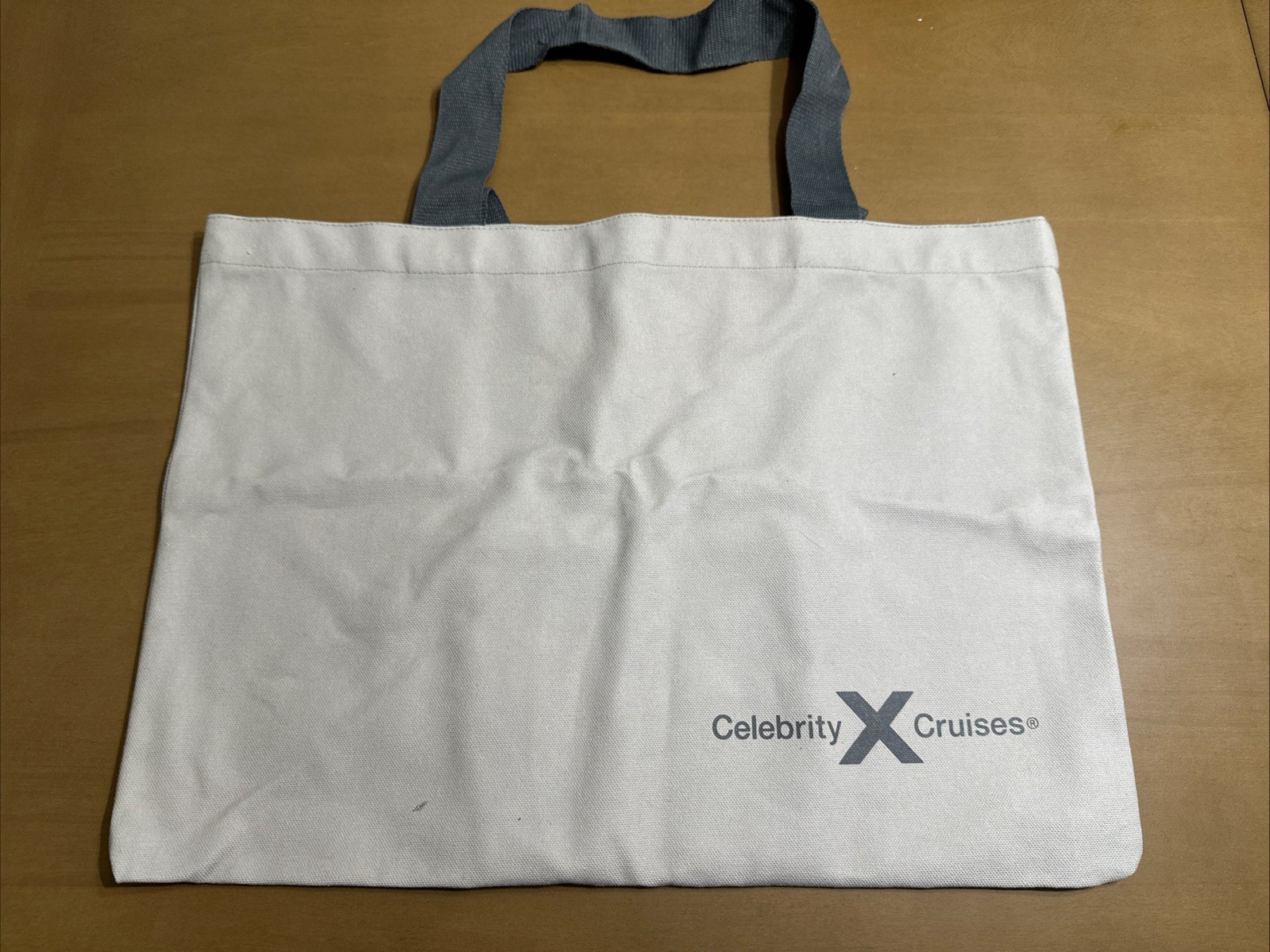 New Celebrity Cruises Logo Grey Canvas Shopping Beach Tote Bag Large w Zip Pouch