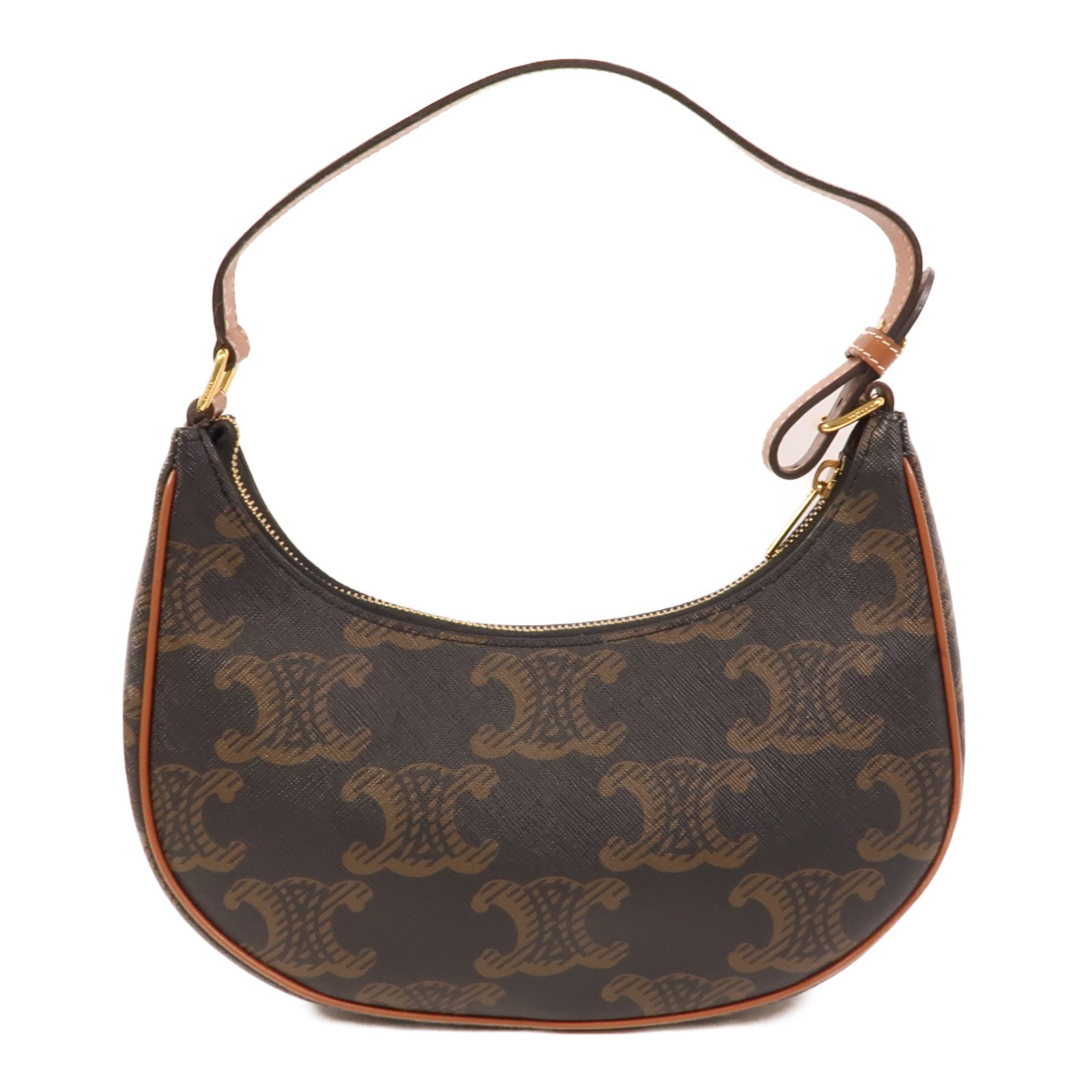 CELINE Ava Shoulder Bag Coated Canvas Brown