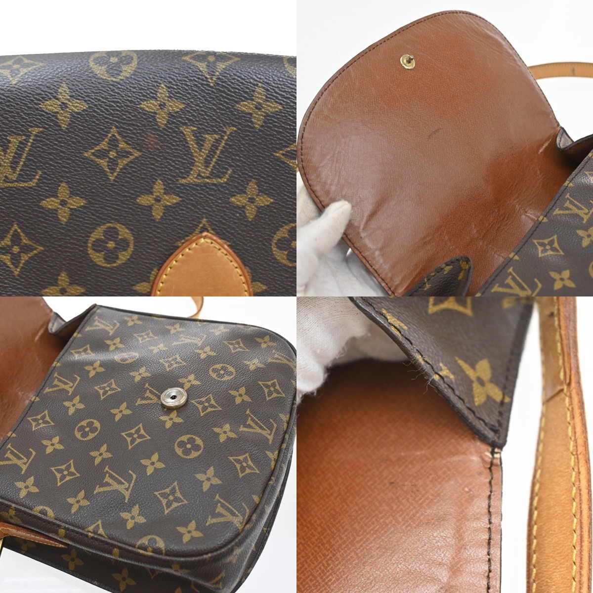 LOUIS VUITTON Saint Cloud GM Shoulder Bag Monogram Leather Brown M51242 32SA128