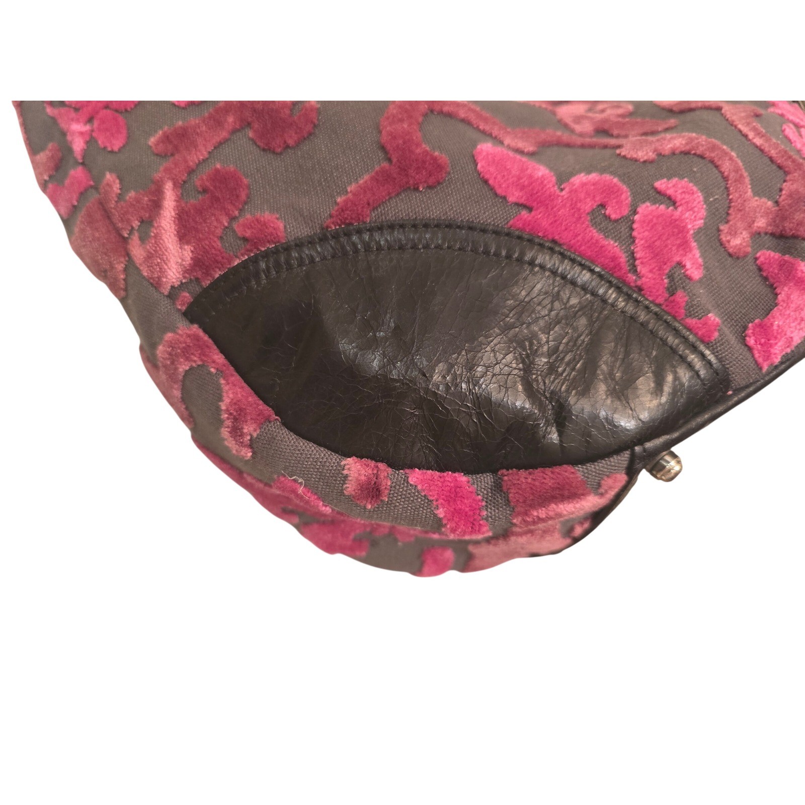 Glenda Gies Isabella Hobo Bag in Raspberry Hotel fabric