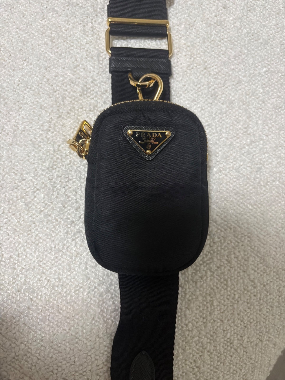 PRADA Re-Edition 2005 Crossbody Small Black Nylon with Gold Hardware