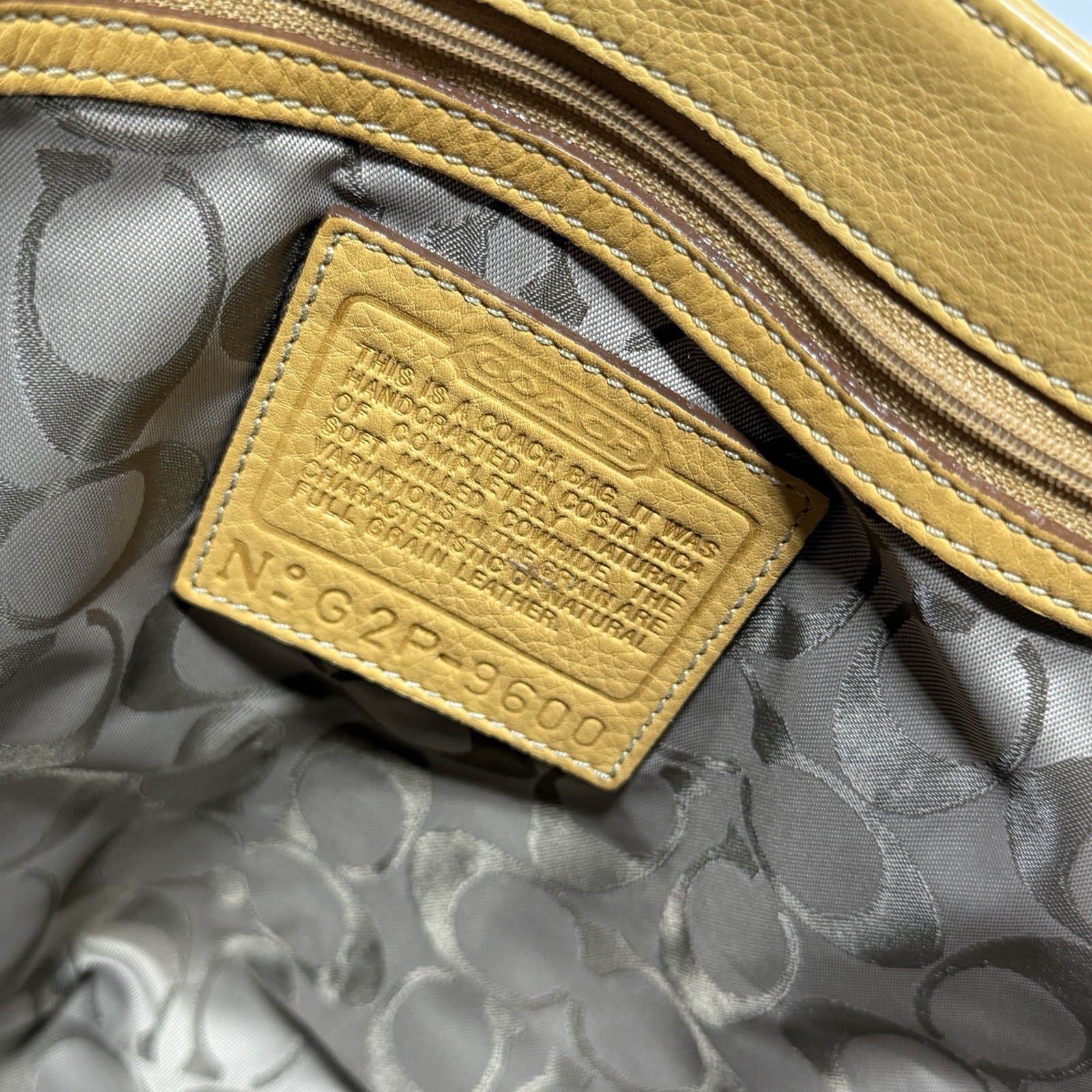 Coach 9600 Hamilton Millbrook Yellow Leather Shoulder Tote Costa Rica 14″ Y2K