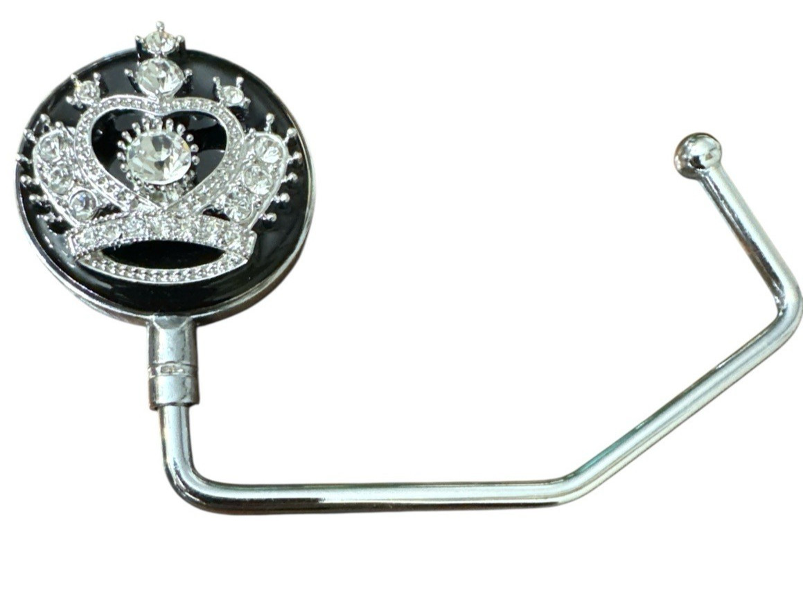 SPRING STREET DESIGN CRYSTAL CROWN HANDBAG HOLDER PURSE HOOK NEW GIFT ITEM