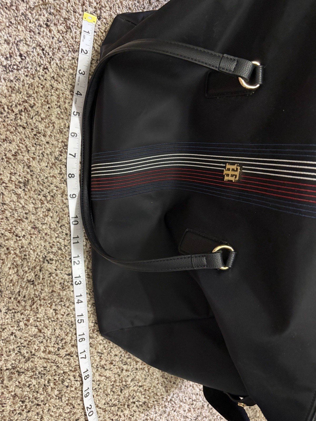 Tommy Hilfiger Women’s Large Navy Striped Poppy weekender duffel bag retail $150
