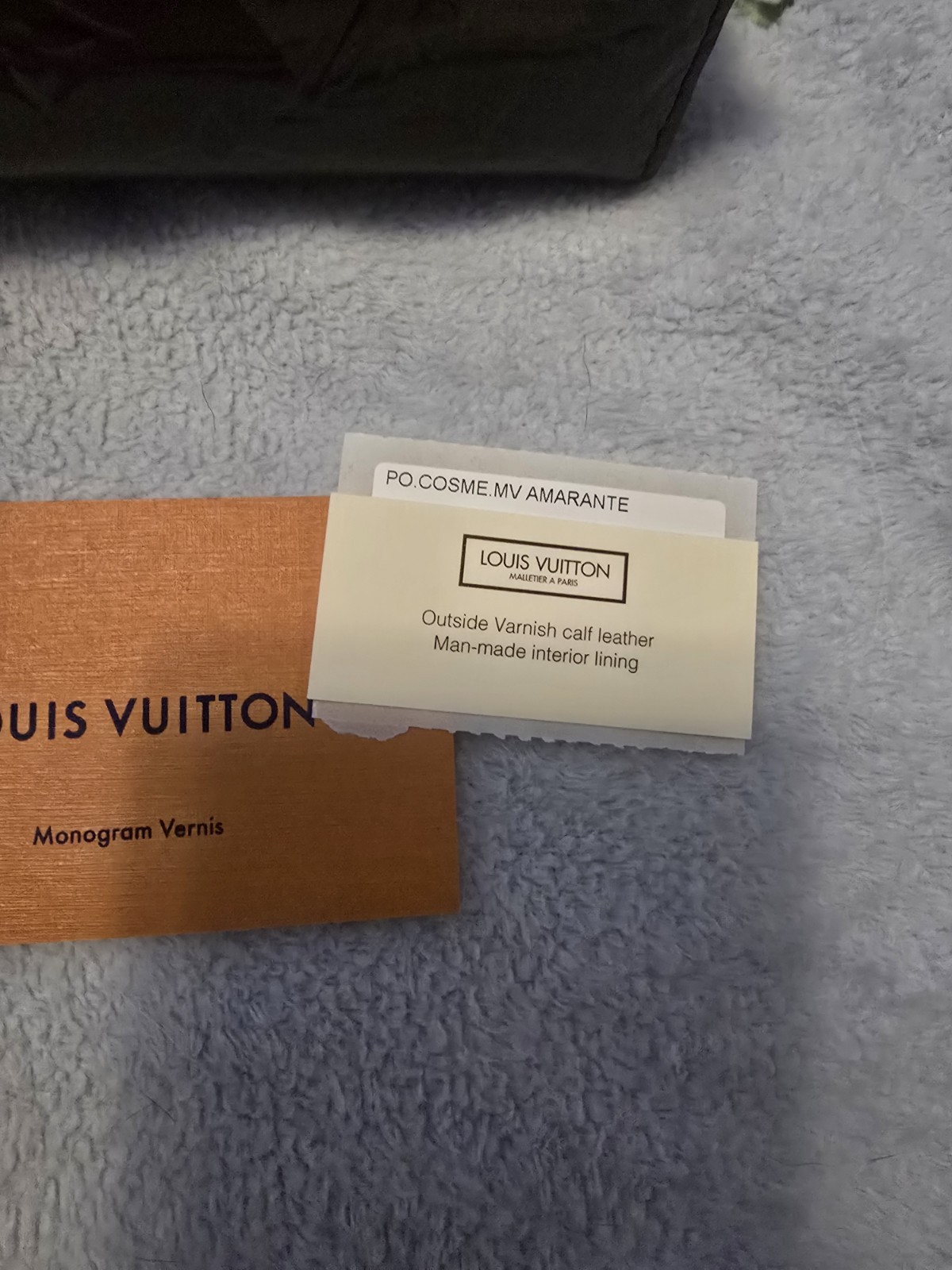 Louis Vuitton Pochette Cosmetic Pouch Amarante Leather Monogram Vernis