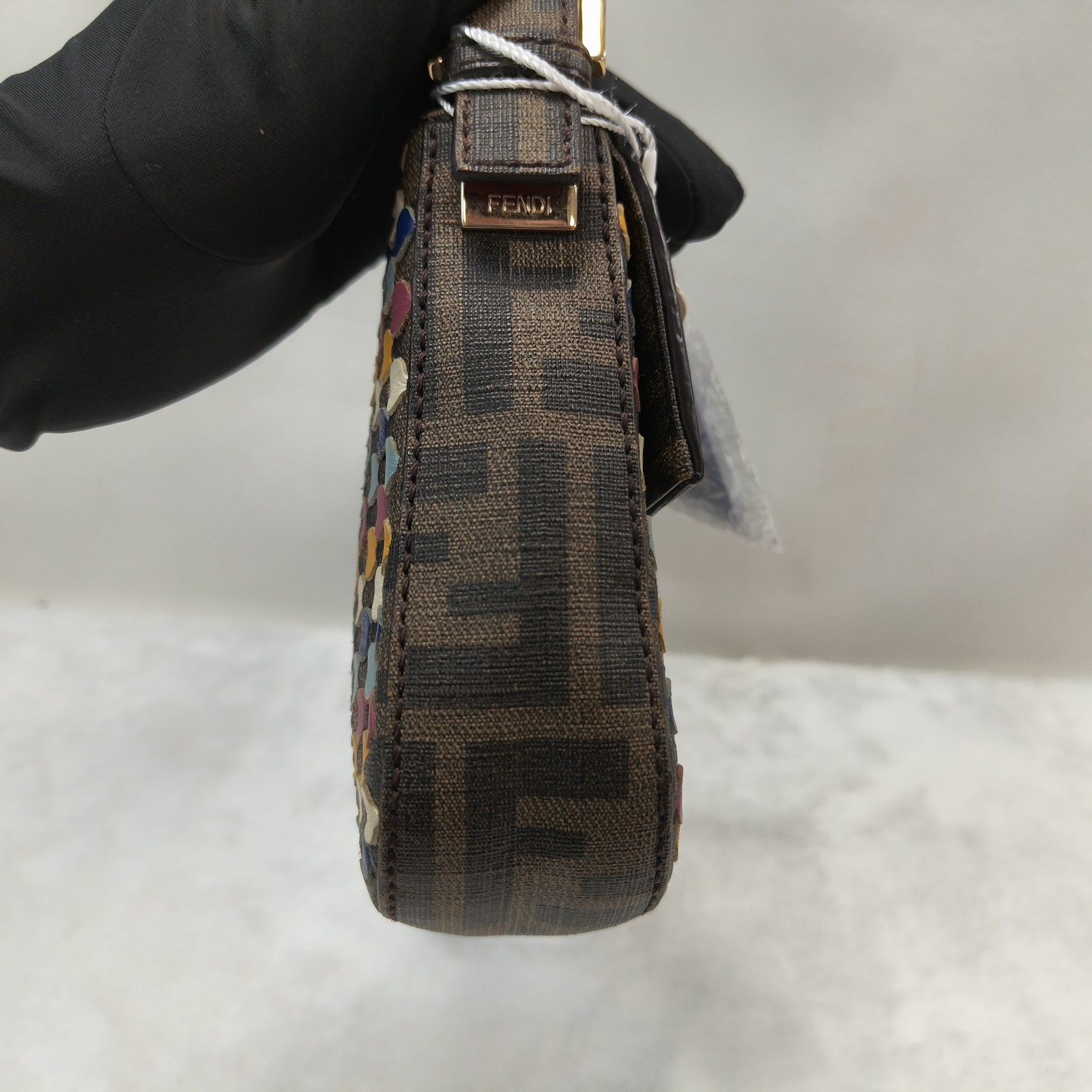 Fendi Baguette Shoulder Bag Dot Brown DQY701@pre-verified by eBay 26.07.09
