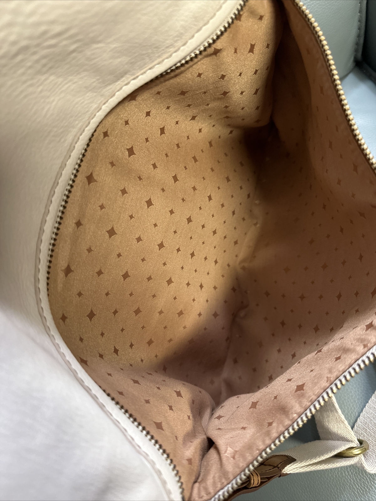 FOSSIL Satchel Croosbody/Handbag White Brown Leather