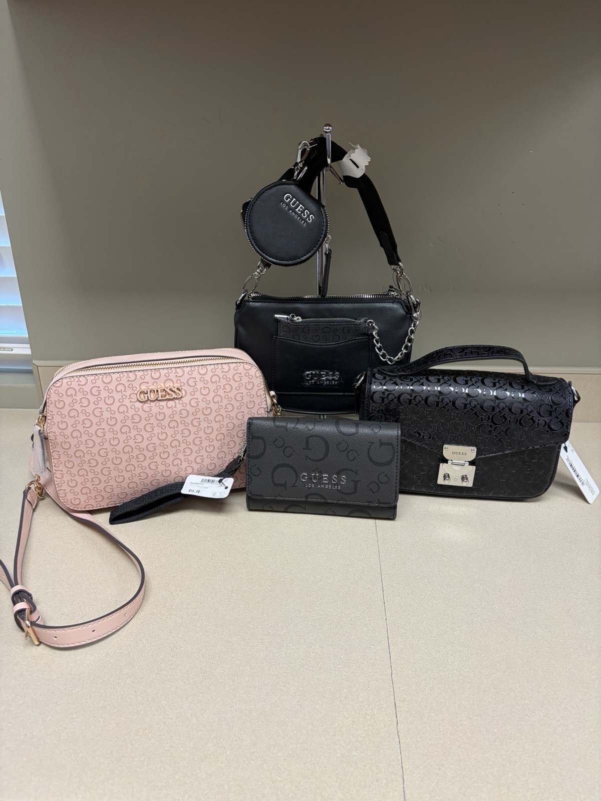 NEW Guess Bundle 3 Bags + Wallet -Shoulder Bag Includes 2 Removable Pouches NWT