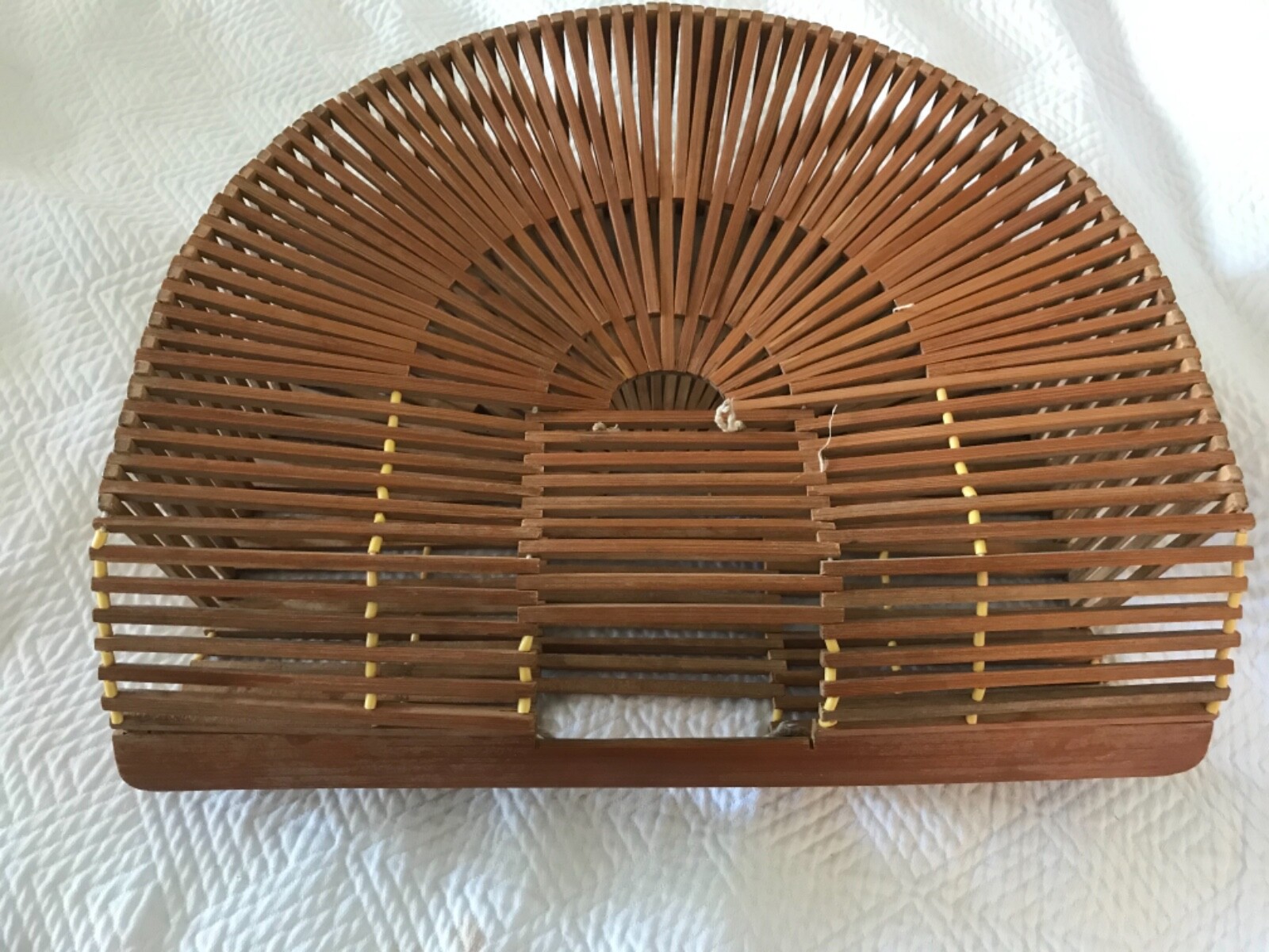 Vintage Bamboo Cage Bag Tote Half Circle Bag