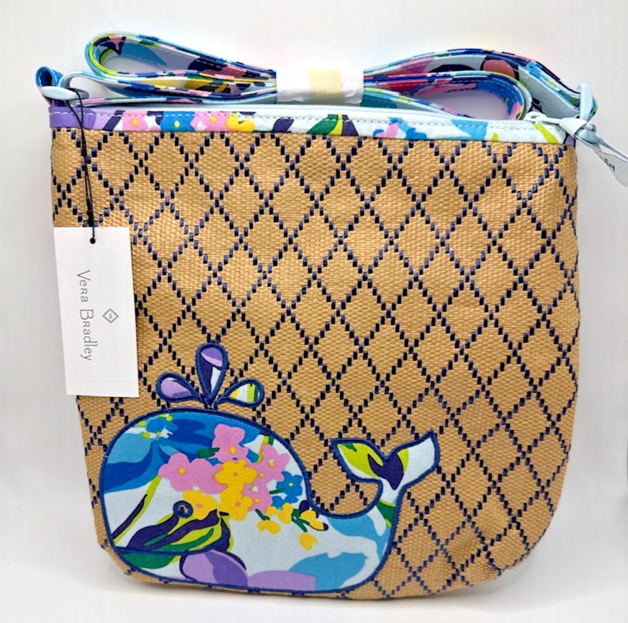 Vera Bradley Beach Crossbody Bag Marian Floral Nautical Whale NWT Style 25637