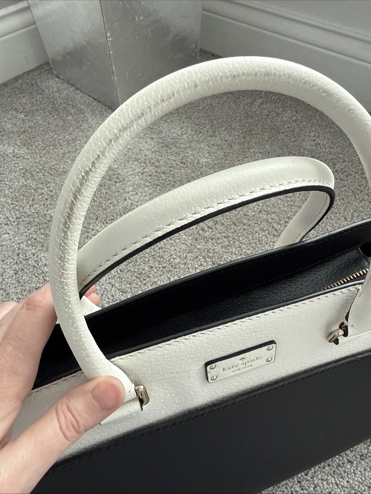 Kate Spade Grove Street Caley Leather Satchel – Black/Cemn