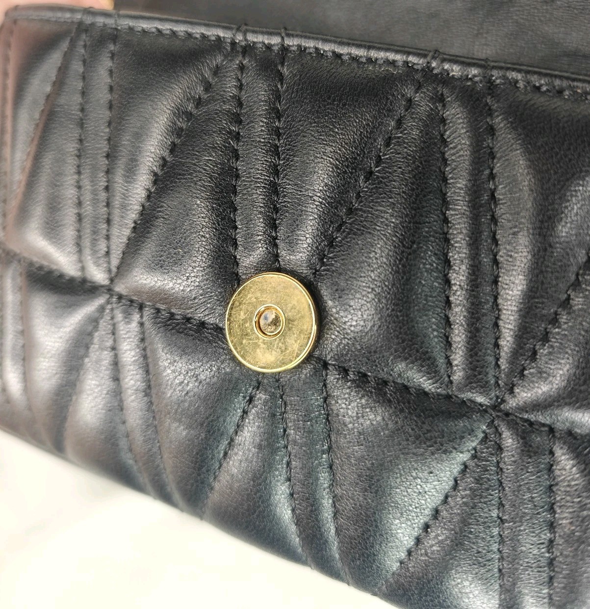 Versace Virtus Quilted Nappa Leather Mini Crossbody Bag Black w/ Gold Chain
