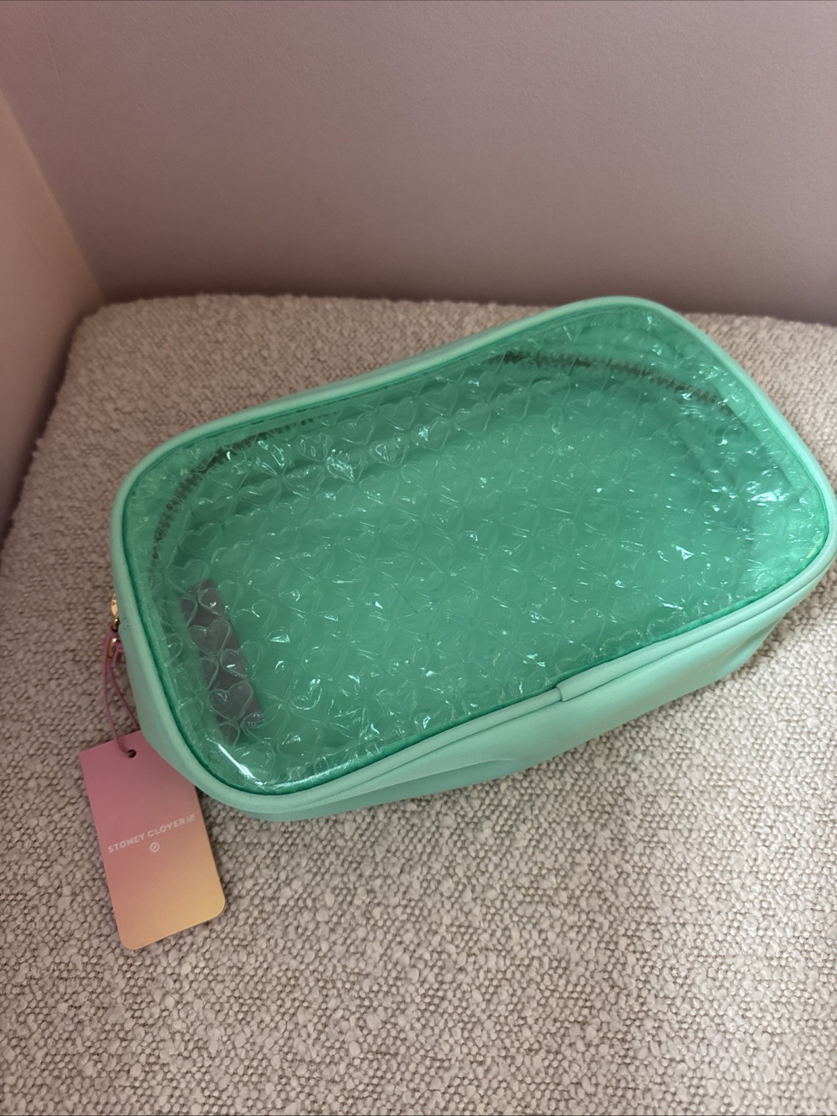Stoney Clover Lane x target green heart bubble pouch new