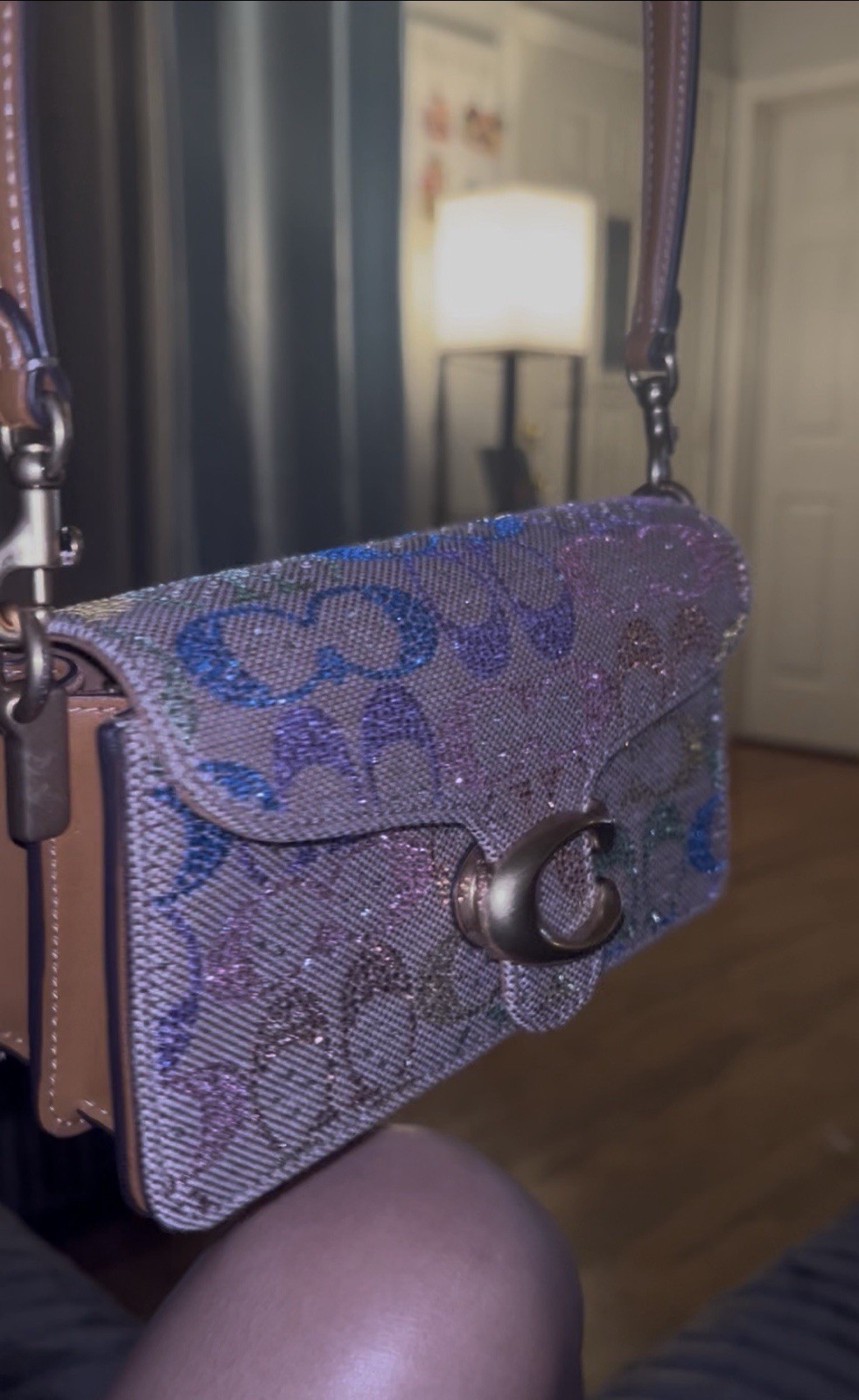 Coach Tabby 20 Rainbow Crystal Signature Jacquard Bag Complete Set W/Dust Bag