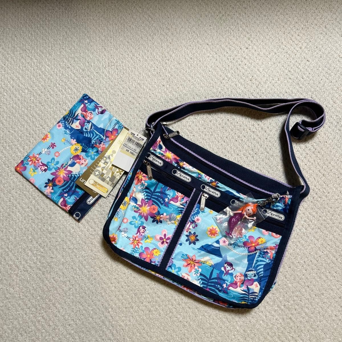 LeSportsac Disney It’s a Small World Tahitian Dream Mermaid Crossbody Bag Pouch