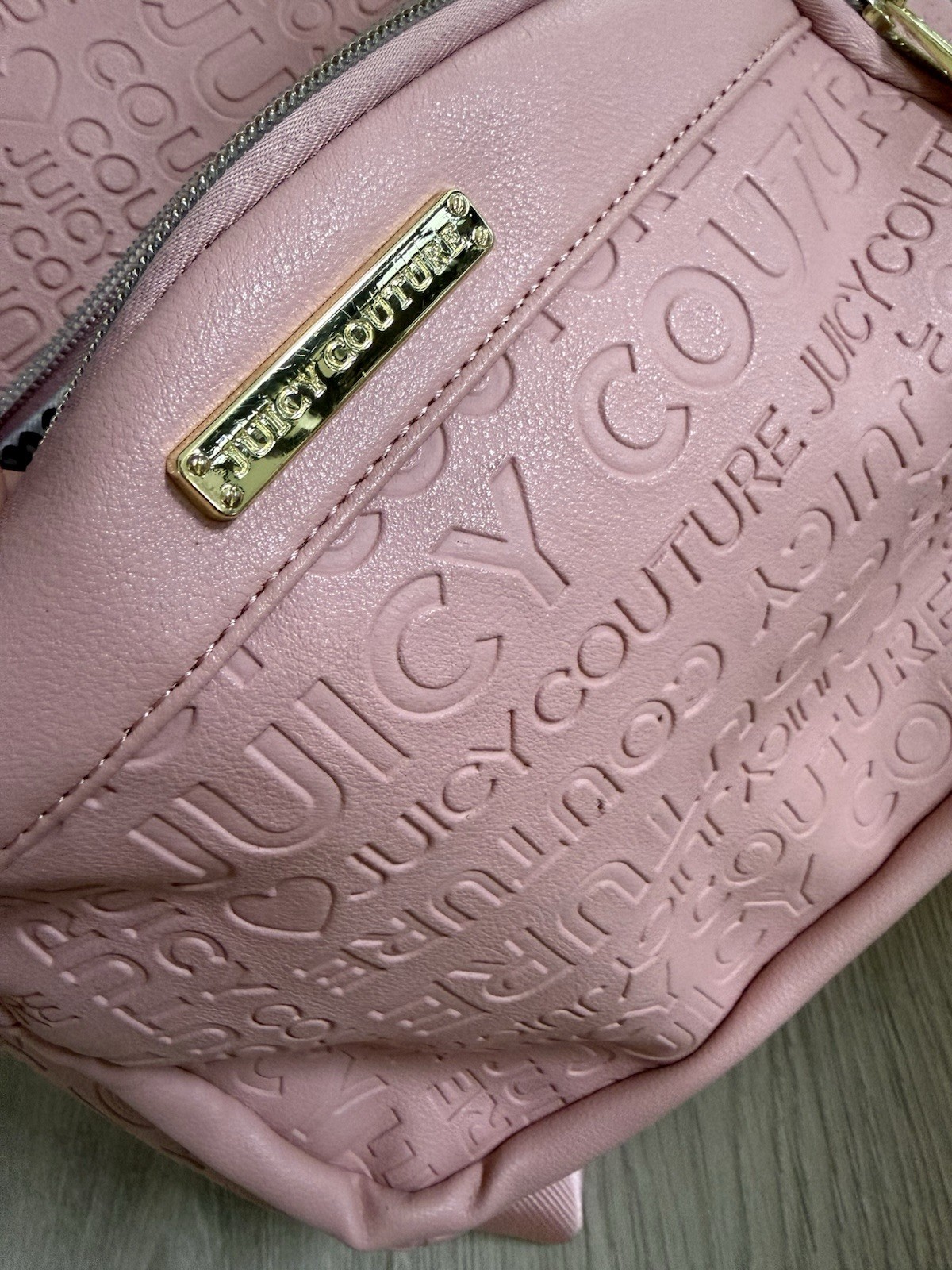 Juicy Couture Pink Embossed Logo Backpack