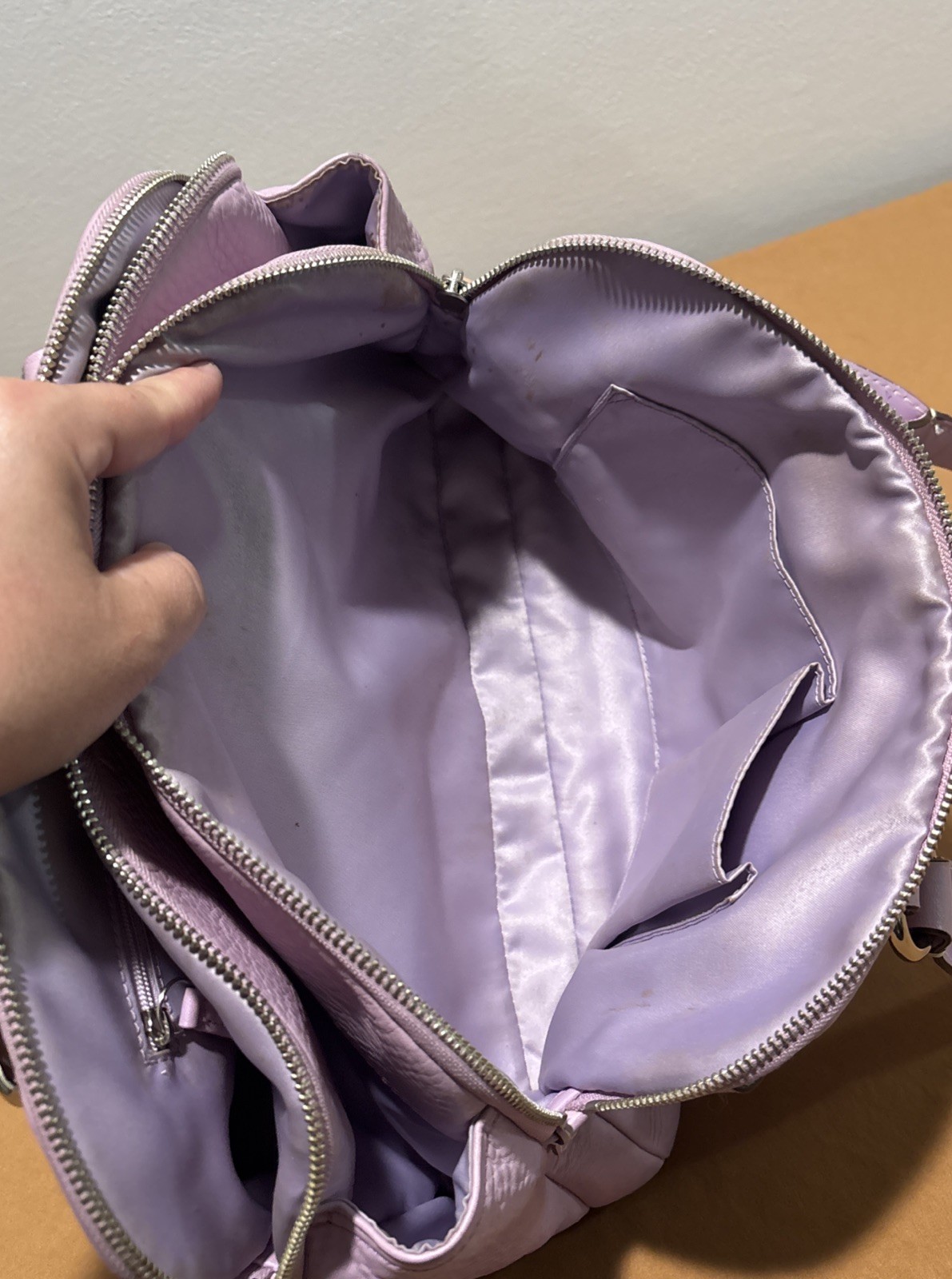 Authentic Coach M0971-F14685 Penelope Lilac Pebbled Leather Satchel