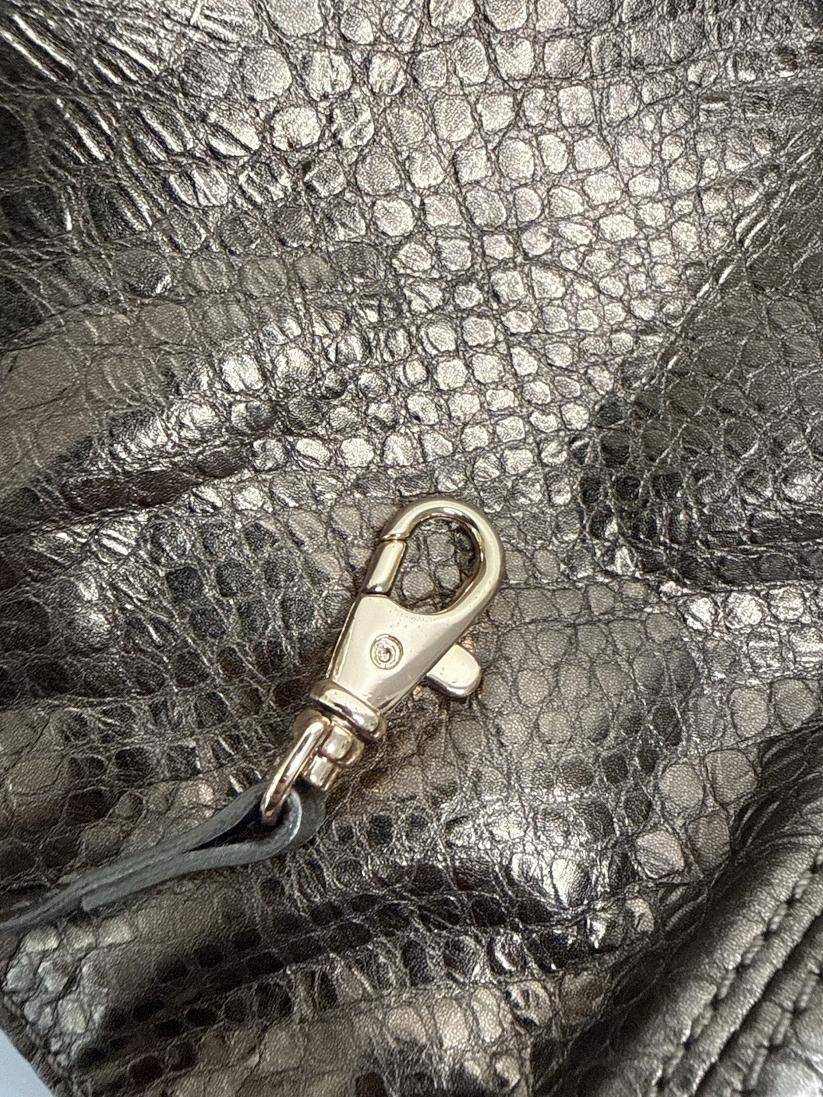 Michael Kors Bronze Metallic Snakeskin Embossed Hobo Shoulder Bag