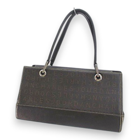 Charles Jourdan Tote Bag Brown Leather AB Vintage 15cm x 28cm Handbag