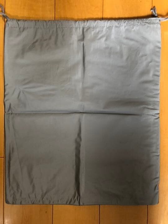 PRADA Gray Plastic Drawstring Pouch Bag Women 14.96 x 12.60 in 38 x 32 cm